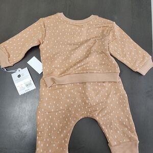 Cloud Island Tan Baby Outfit with White Dots